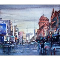 Sarfraz Musawir, Watercolor on Paper, 13x15 Inch, Cityscape Painting, AC-SAR-065
